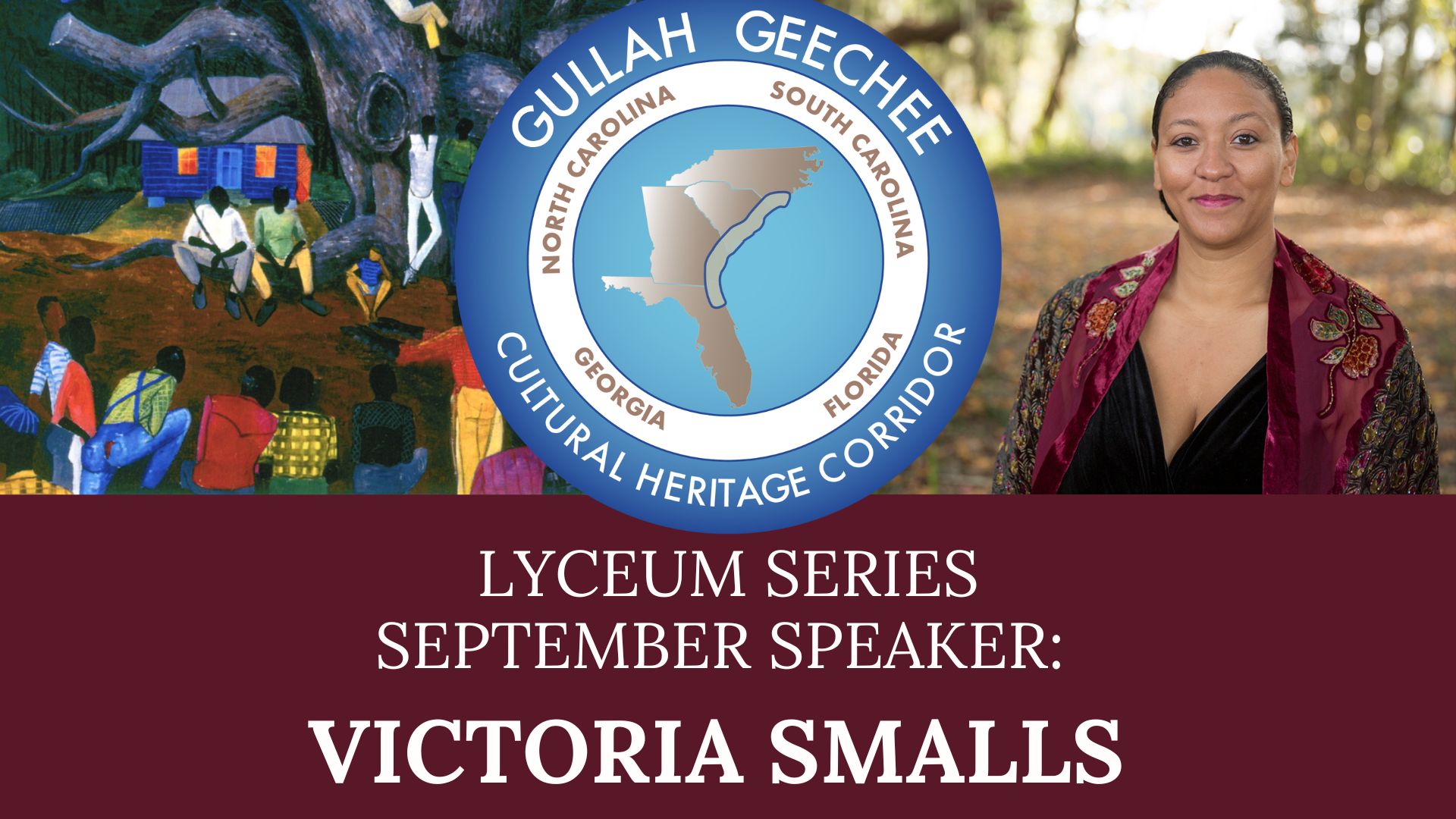 An image promoting the Southeast Ohio History Center's upcoming Lyceum Lunch series featuring speaker Victoria Smalls.
