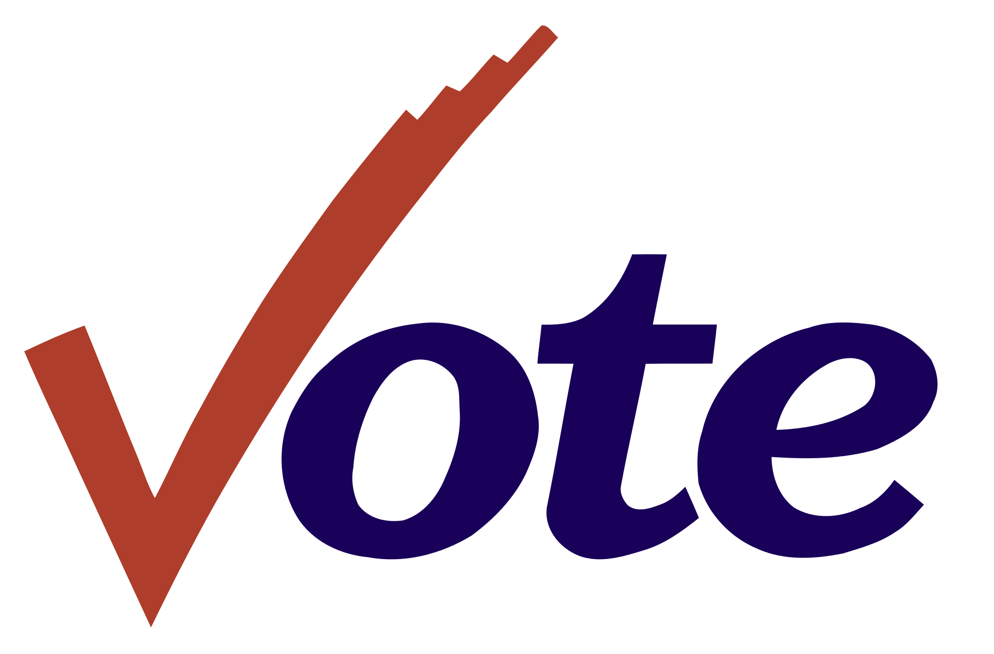 Clip art of the word "Vote"