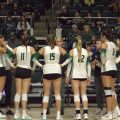Ohio gathers on the court against Kent State [Jillian Sanders | WOUB]