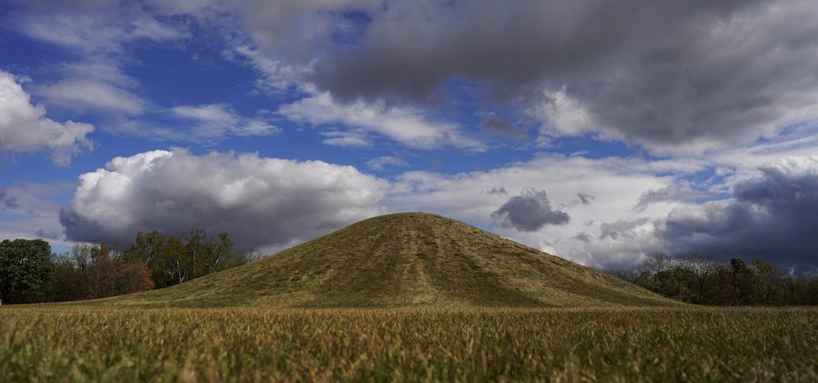 The Central Mound, the largest mound of the Mound City Group, is seen at Hopewell Culture National Historical Park in Chillicothe