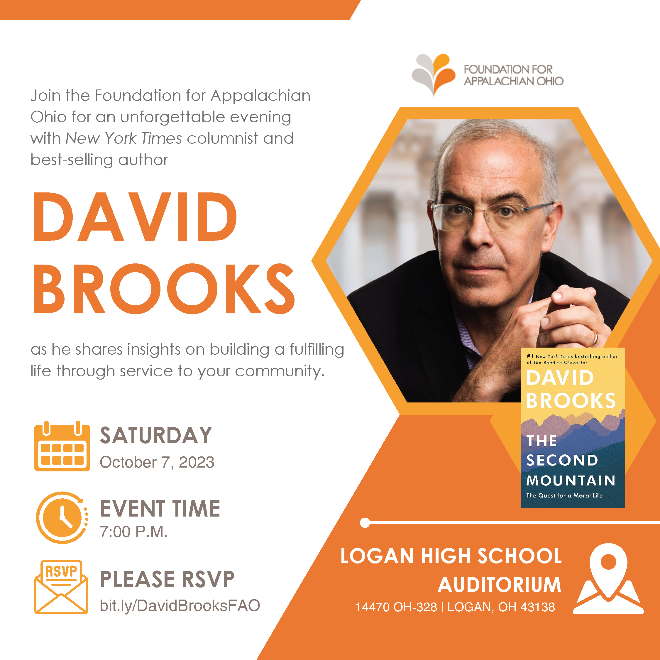 A flyer for an event featuring David Brooks.