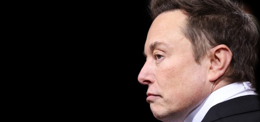 Close up of side of Elon Musk's face