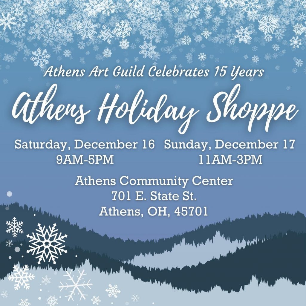 A flyer for the Athens Art Guild Holiday Shoppe.