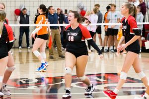 Spartan Ally Welsh celebrates after a point [Sophia Ives | WOUB]