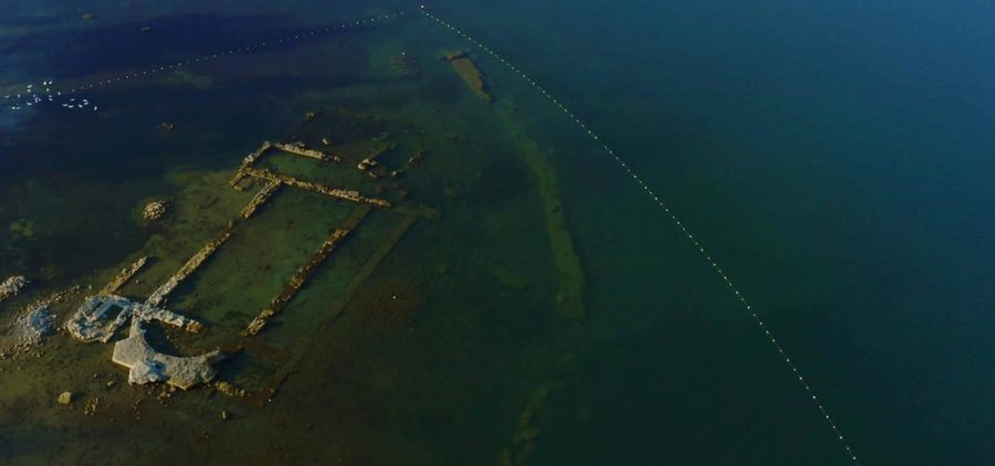 View of underwater basilica from above