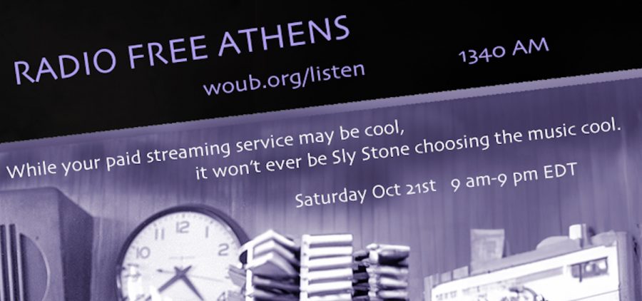 An image with the schedule for the Radio Free Athens programmers for October 21, 2023.