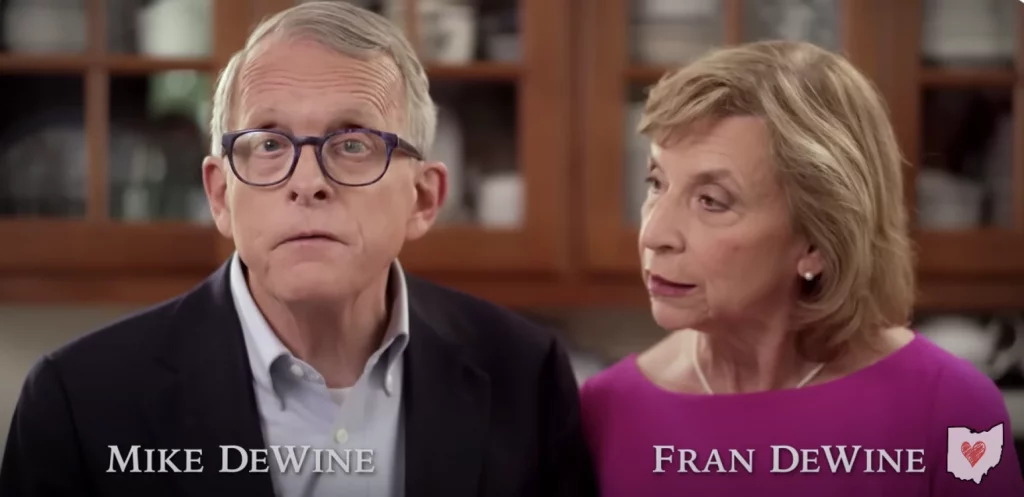 Ohio Gov Mike DeWine and First Lady Fran DeWine are featured in an ad for Protect Women Ohio, saying they think the proposed amendment to enshrine abortion rights into the constitution "goes too far."