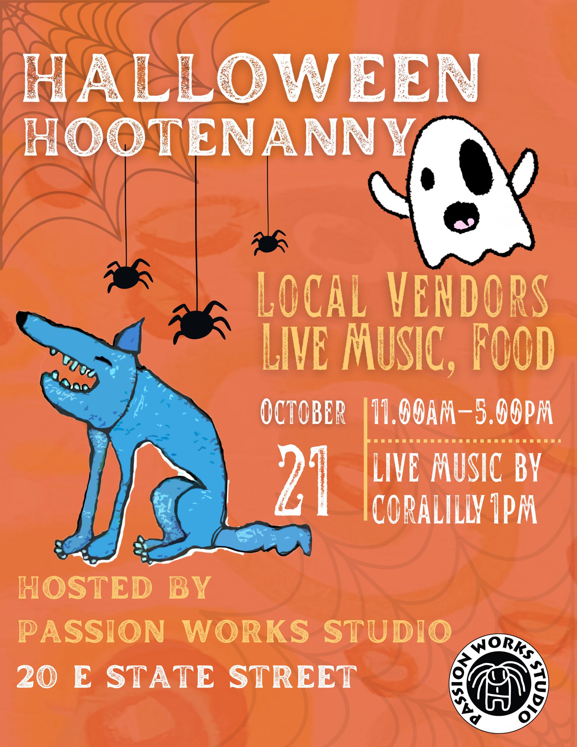A flyer for the Halloween Hootenanny event