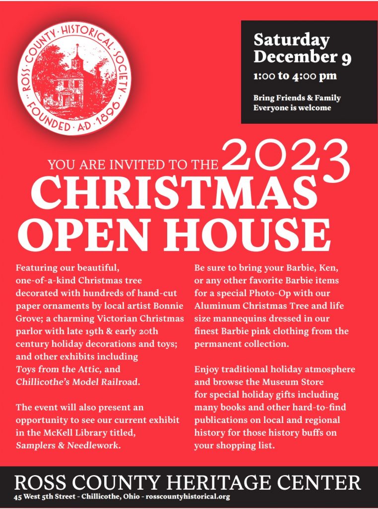 A flyer for a Christmas Open House.