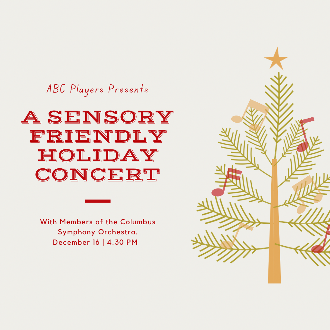 A flyer for Stuart's sensory friendly holiday concert.