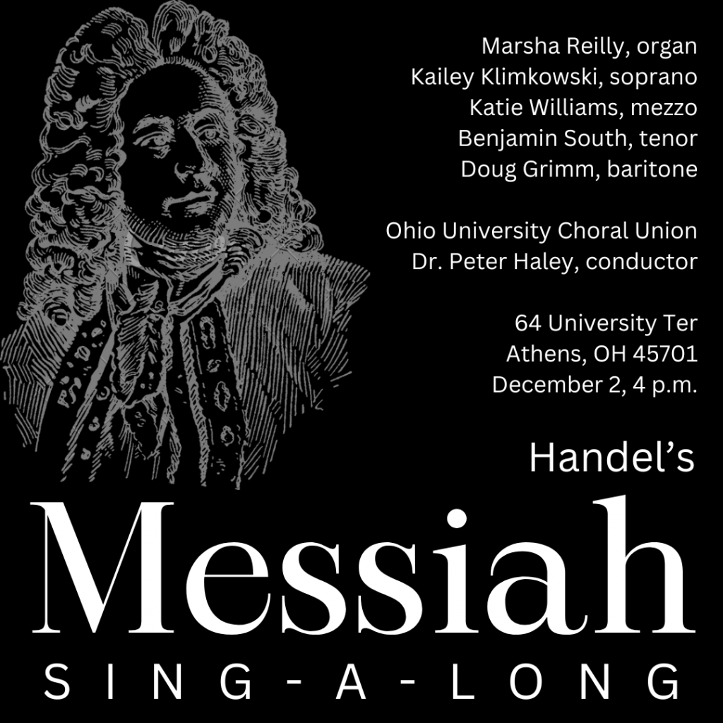A flyer for the Messiah sing-a-long event.