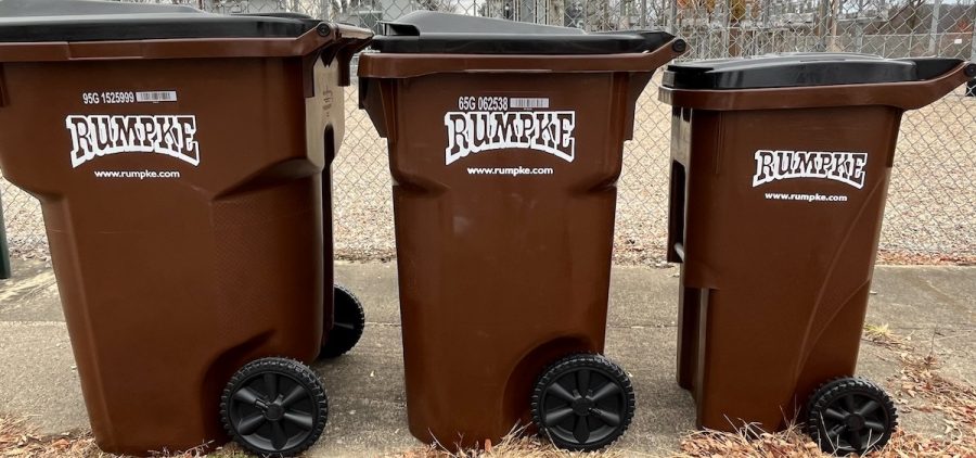 These are different size options of the trash cans Athens residents will receive under the city's new contract with Rumpke Waste and Recycling. The cans are part of the extra cost residents will pay under the new contract.
