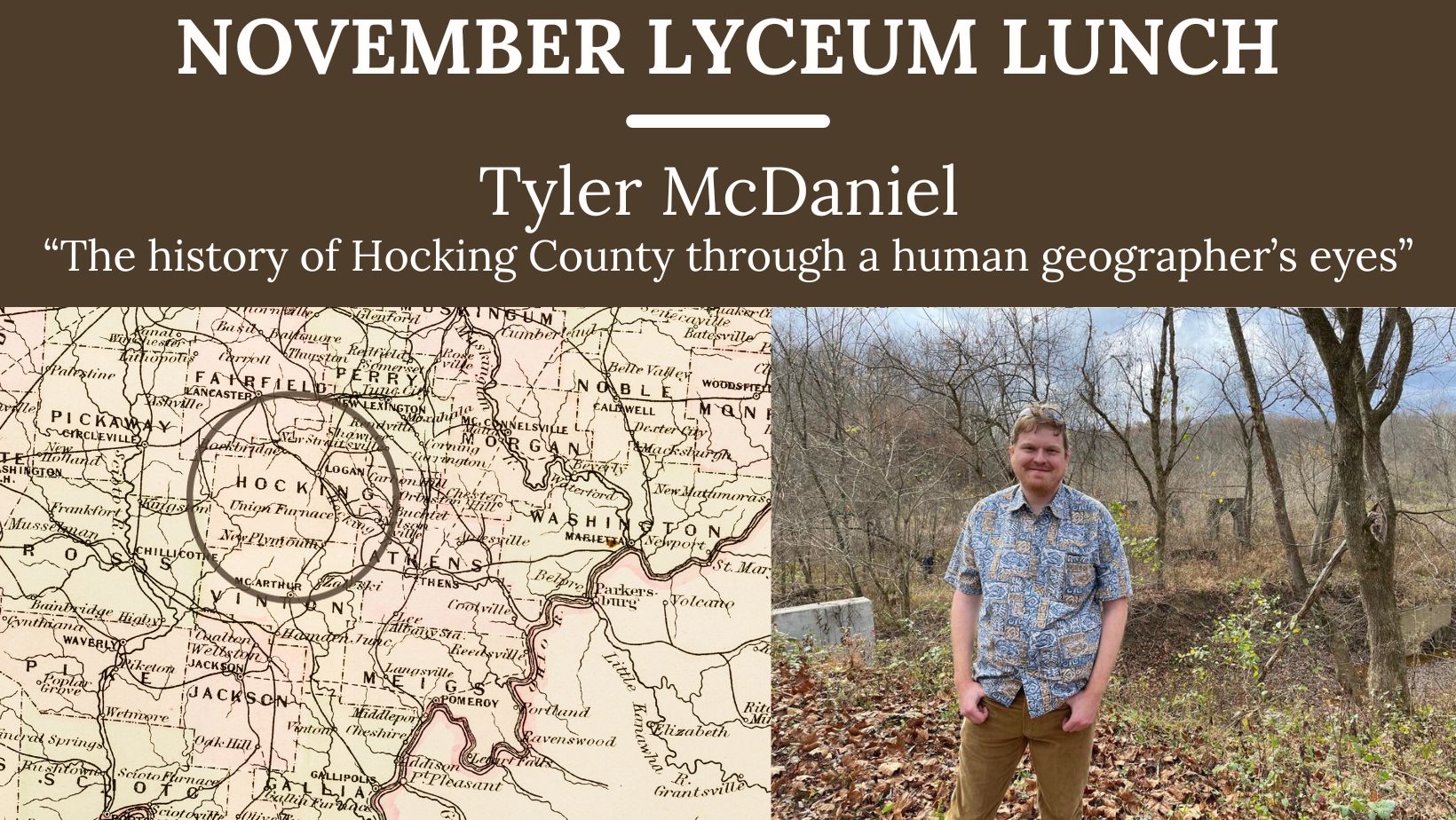 A flyer for the November Lyceum Lunch event.