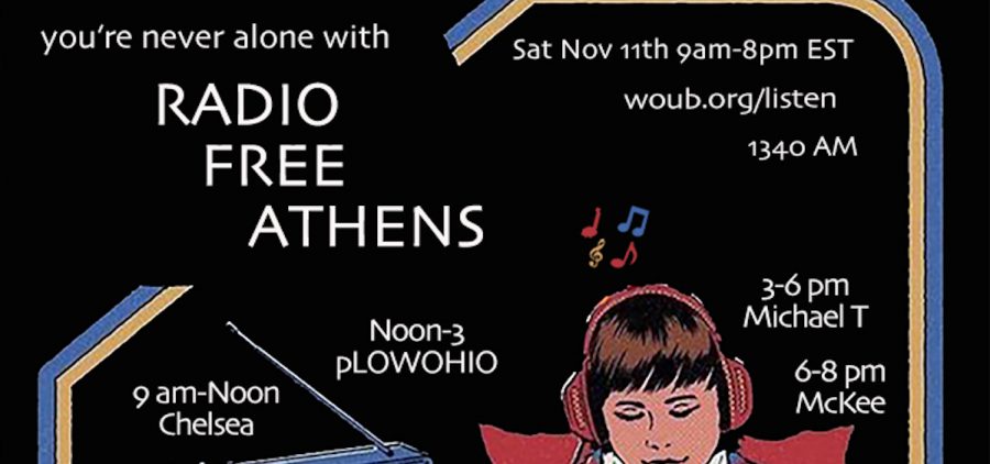 An image listing the line up of volunteer DJs for Radio Free Athens November 11, 2023.