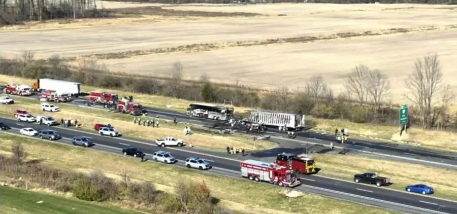 Emergency responders are on the scene of a fatal accident on Interstate 70 West in Licking County