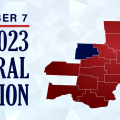 A graphic highlighting Fairfield County for the 2023 general election