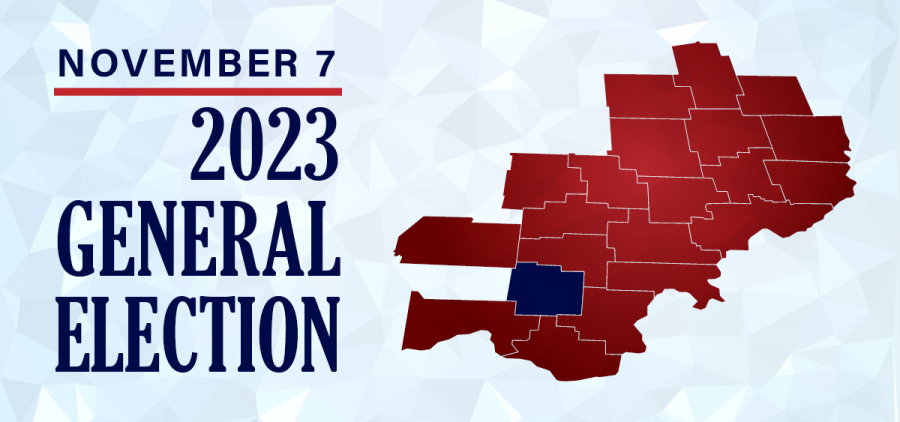 A graphic highlighting Jackson County for the 2023 general election