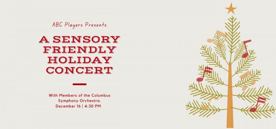 A flyer advertising the Sensory Friendly Holiday Concert at Stuart's December 16.