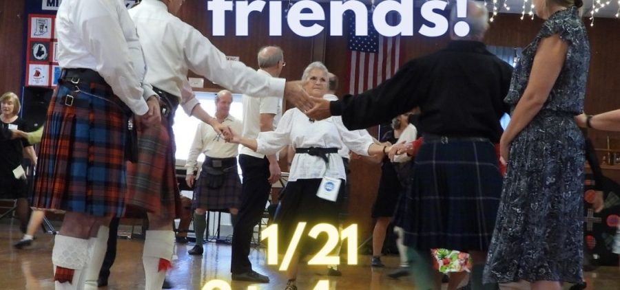 An image of a group of people doing traditional Irish dance.