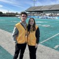 Crowley and Monesi on the field at the Myrtle Beach Bowl