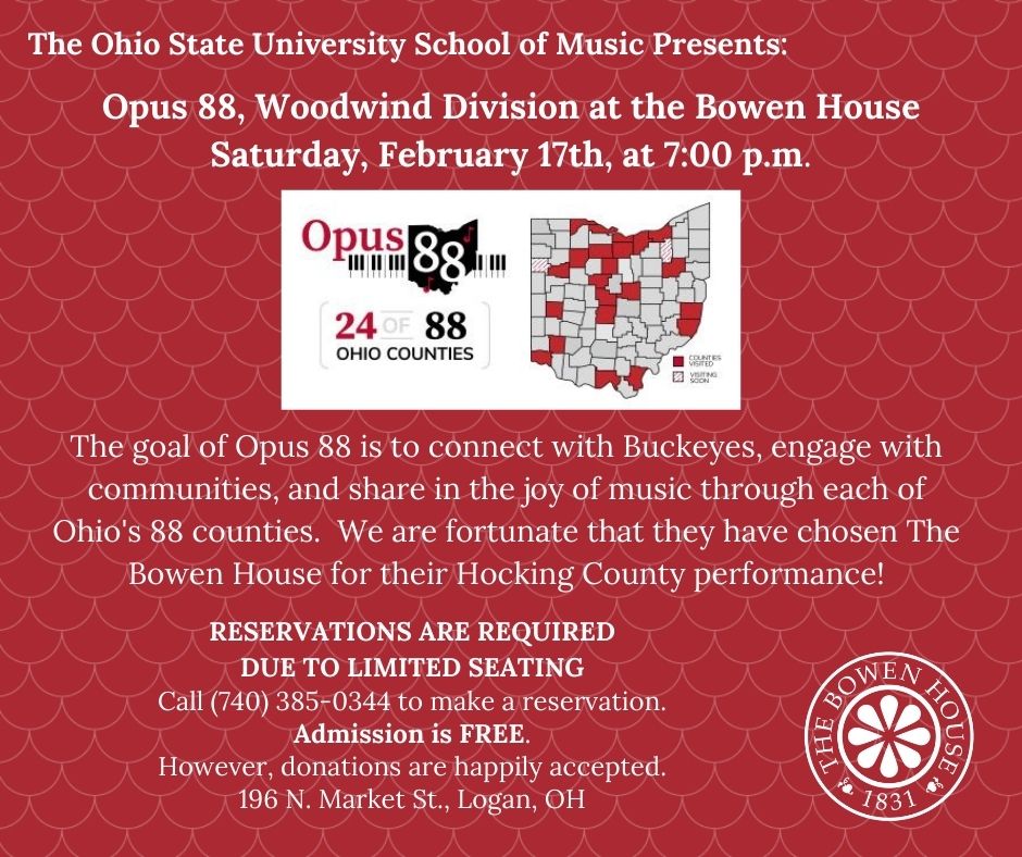A flyer advertising the Opus 88 Woodwind concert.