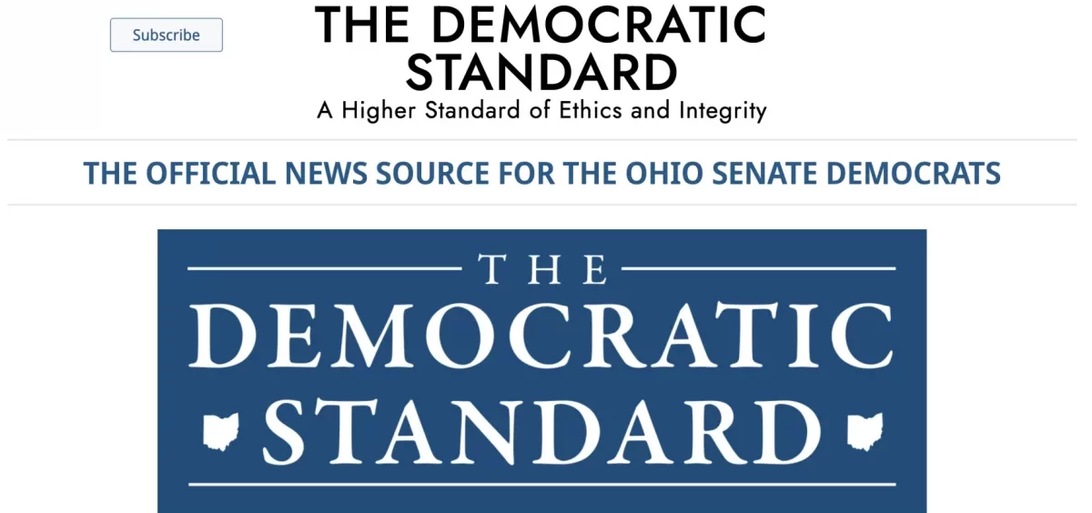 A screenshot of the Ohio Democrats news site