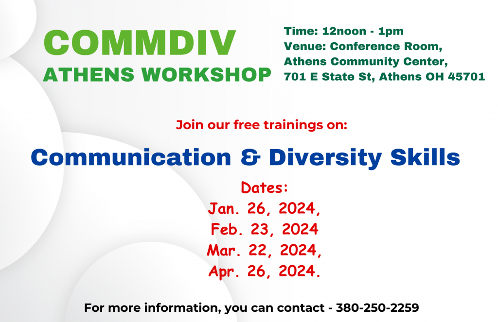 An image of the flyer for the CommDev workshop.