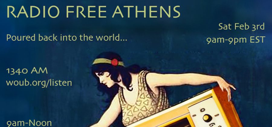 A image with the schedule for Radio Free Athens