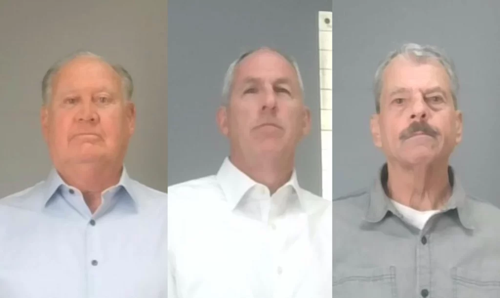 Mug shots of Charles "Chuck" Jones, Michael Dowling and Sam Randazzo, released by the Summit County Sheriff's office