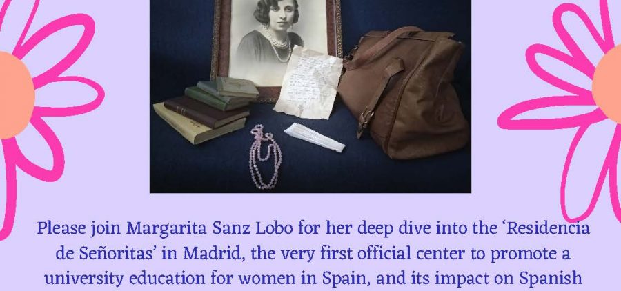 A flyer for the History of Women in Spain presentation.