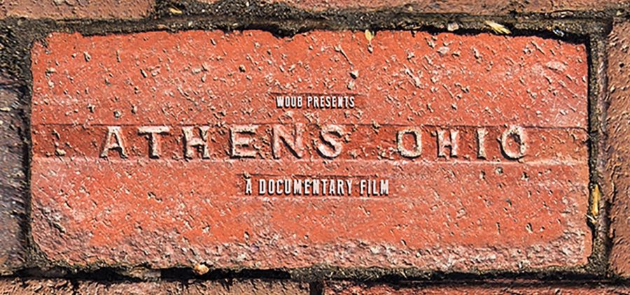 An Athens Brick with "WOUB Presents a Documentary Film" added