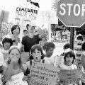 Young Love Canal residents hold protest signs. June 1, 1980. Credit: SUNY Buffalo State University Archives, Courier-Express Collection