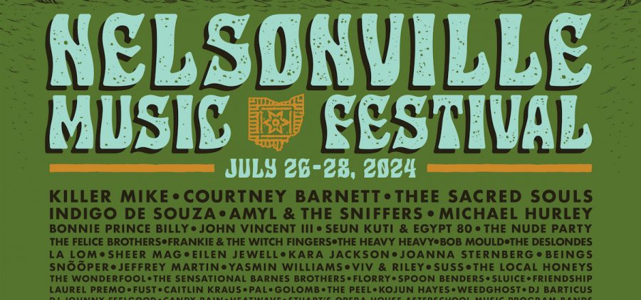 An image detailing the 2024 lineup for the Nelsonville Music Festival.