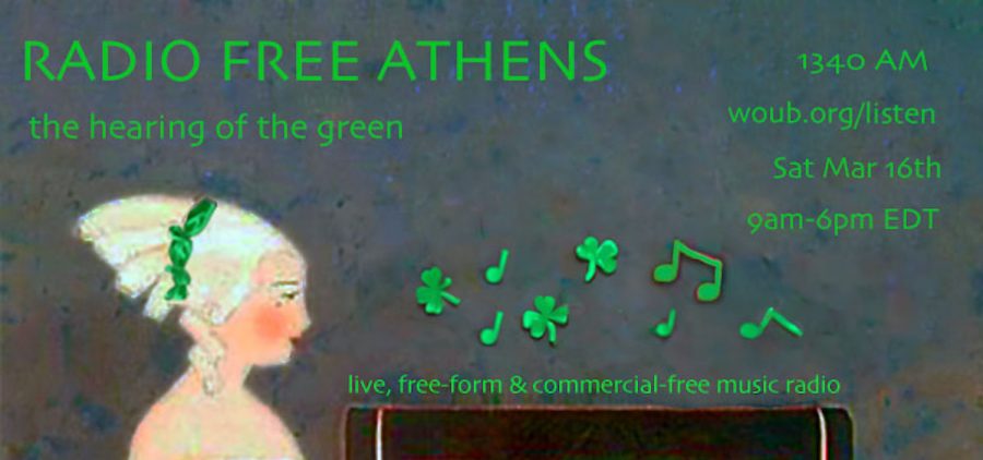An image detailing the line up of DJs scheduled for Radio Free Athens March 16.