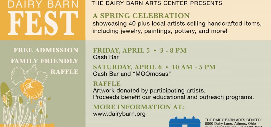A flyer for the Dairy Barn Fest event happening in early April.