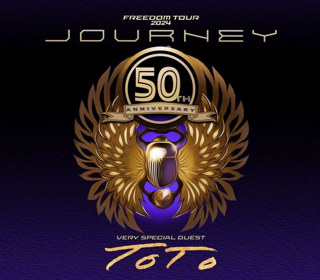 A promotional image for Journey's Freedom 2024 tour. 