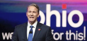Ohio Lieutenant Governor Jon Husted speaks during a news conference on Friday Jan. 21, 2022 in Newark, Ohio.
