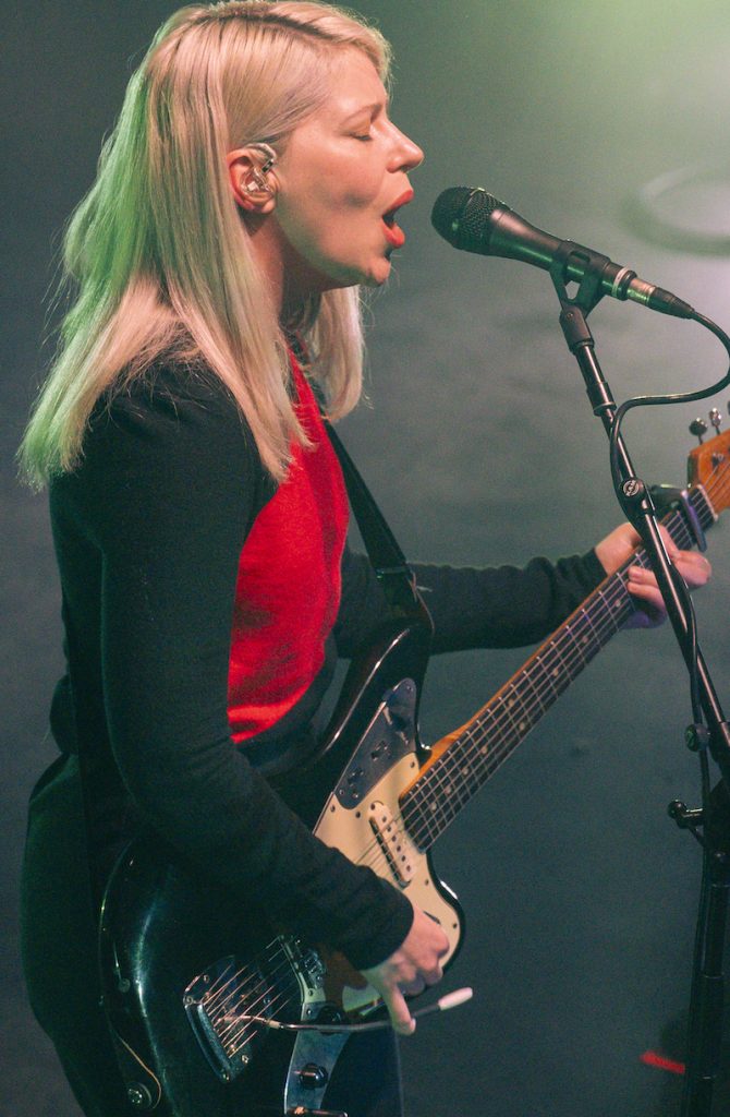 Alvvays' Molly Rankin sings as the music swells into an uplifting indie ballad at the band's show at the Newport Music Hall April 20, 2024. 