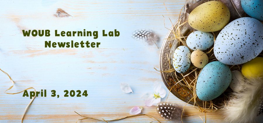 Easter Basket with Words WOUB Learning Lab Newsletter April 3, 2024