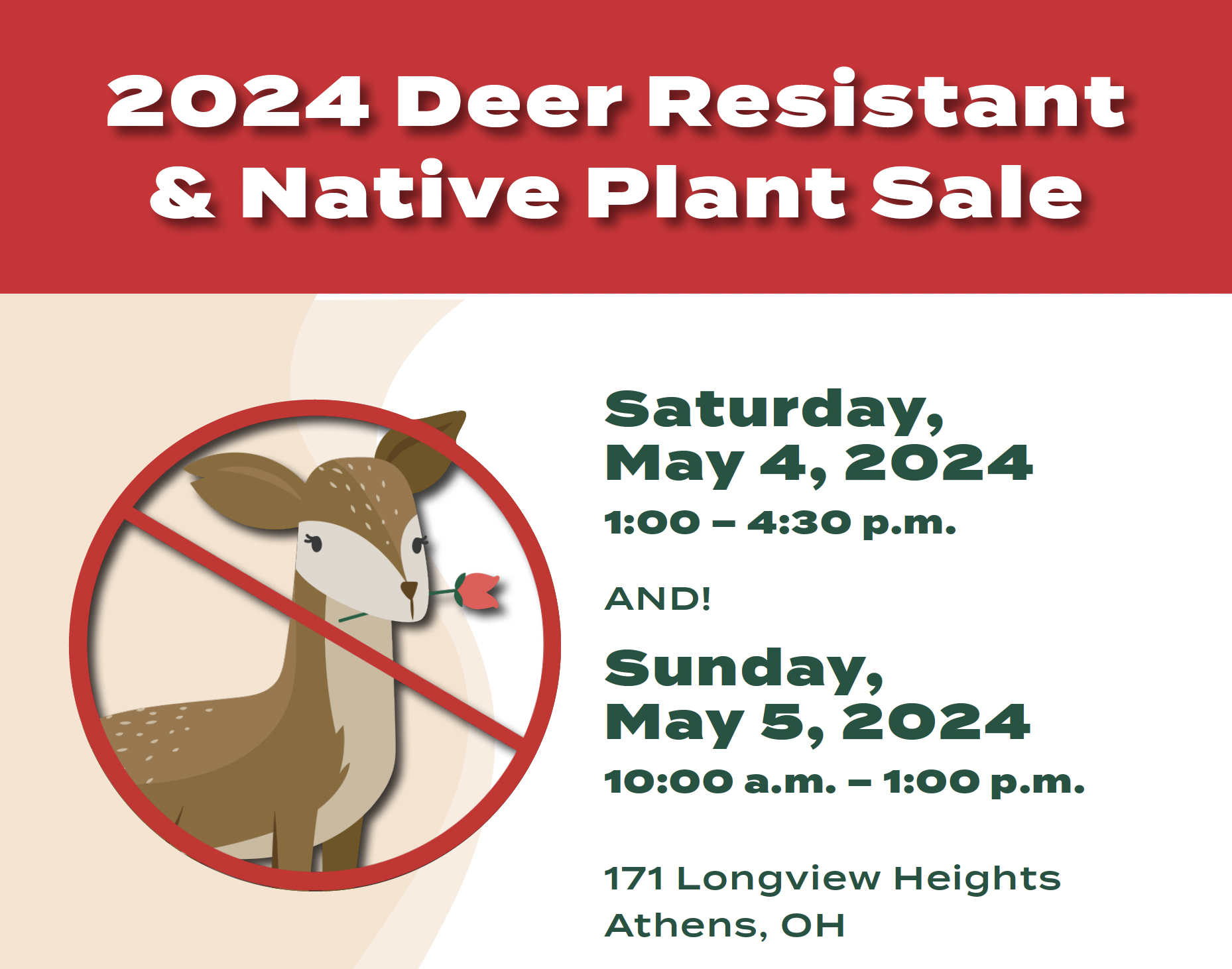 An image advertising the 2024 Deer Resistant & Native Plant Sale.