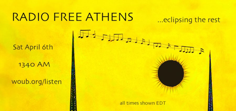 An image detailing the line up for the April 6, 2024 Radio Free Athens.