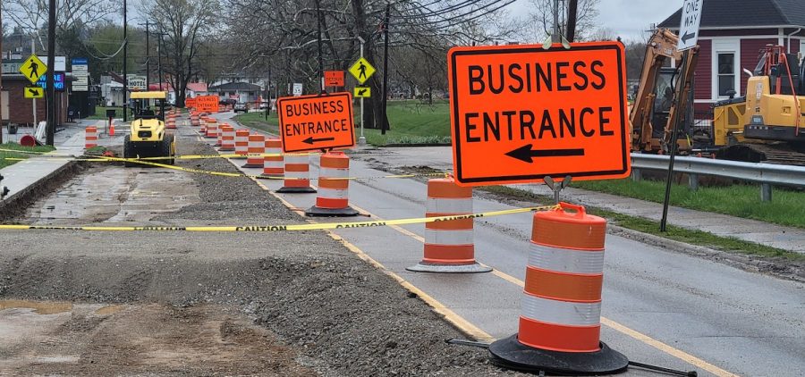 Construction work on West Union Street has reduced about half of it to one lane that flows in one direction. Some business along that stretch say their sales are down significantly because of the traffic flow.