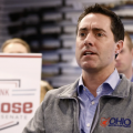 Ohio Secretary of State Frank LaRose addresses supporters at a rally
