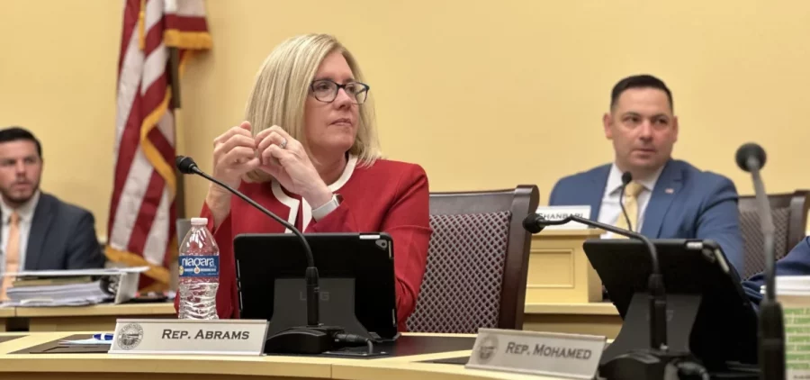 Rep. Cindy Abrams (R-Harrison) sits in committee in April 2024.