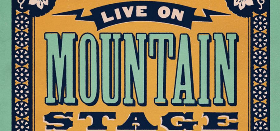 The cover of "Live On Mountain Stage: Outlaws and Outliers." The cover has the text of the album's title within an ornate frame.