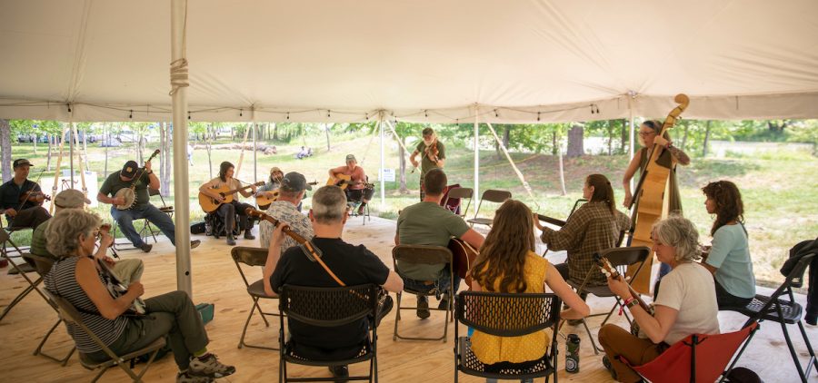 Musicians learn about old time music, dancing and calling, traditional crafts and more during the Happy Hollow Hootenanny, a 4 day camp-out at Snow Fork Event Center in Nelsonville from June 8-11, 2023.