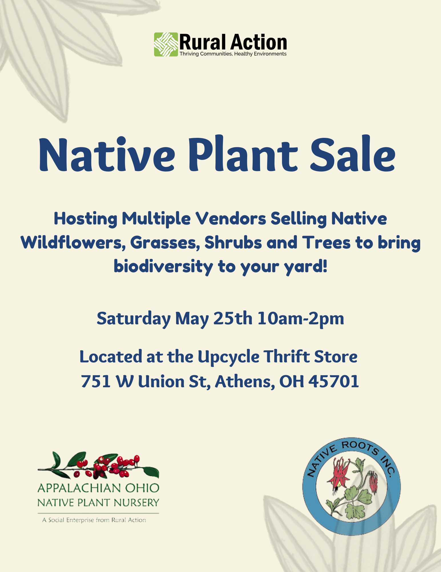 A flyer for the Native Plant Sale event