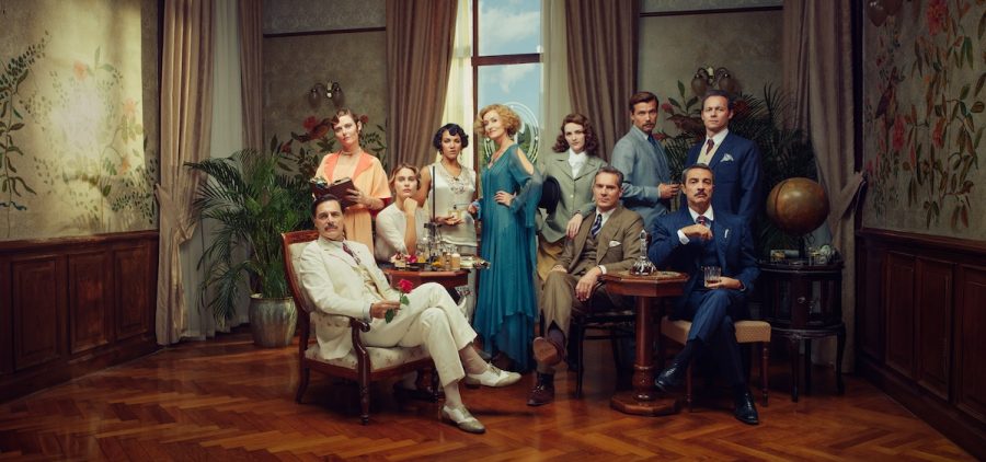 The Cast - HOTEL PORTOFINO (Season 3) - dressed up in the parlor room