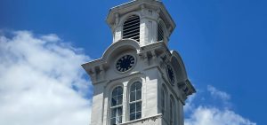 The cupola on top of Athens City Hall as seen from East Washington Street.