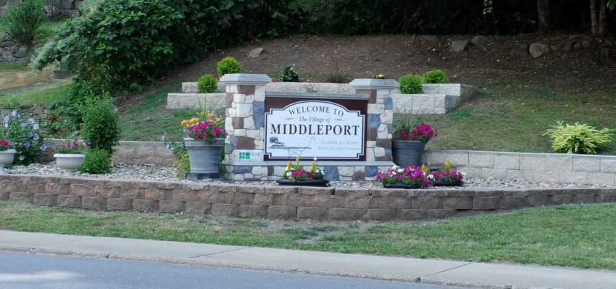 City of Middleport welcome sign.